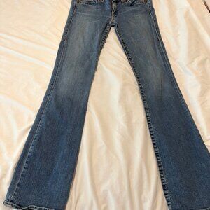 True Religion  Women's Size 30 Blue Denim Stretch Slim Flare Jeans USA Made